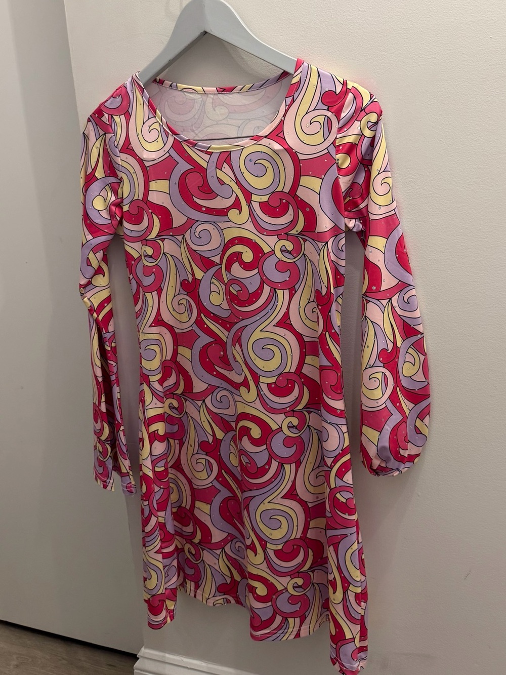 Hippie costume- Swirl Long-Sleeve Dress